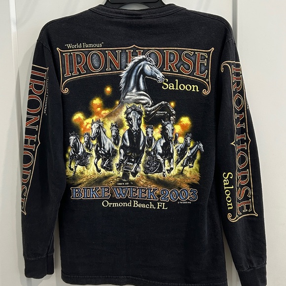 Vintage Tops - Vintage 2003 "World Famous" Iron Horse Saloon Bike Week long-sleeve shirt Size S
